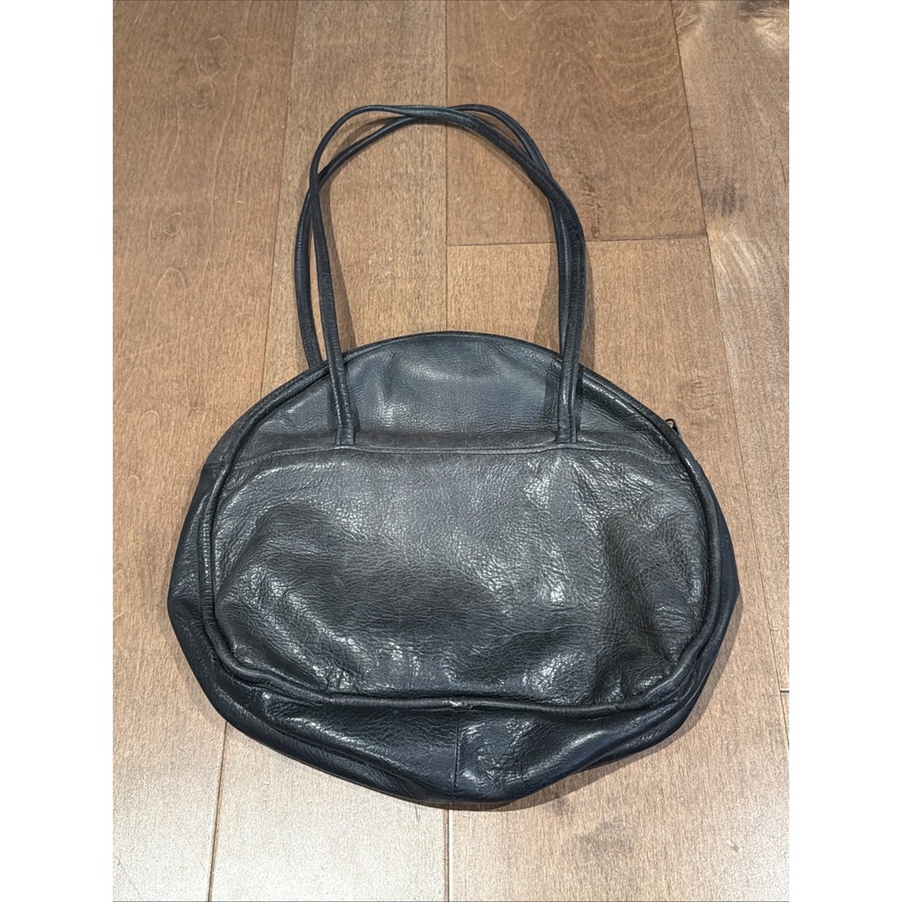 Vintage Napoleon Alexander Leather Black Oval Purse Bag Made in USA - Picture 2 of 5